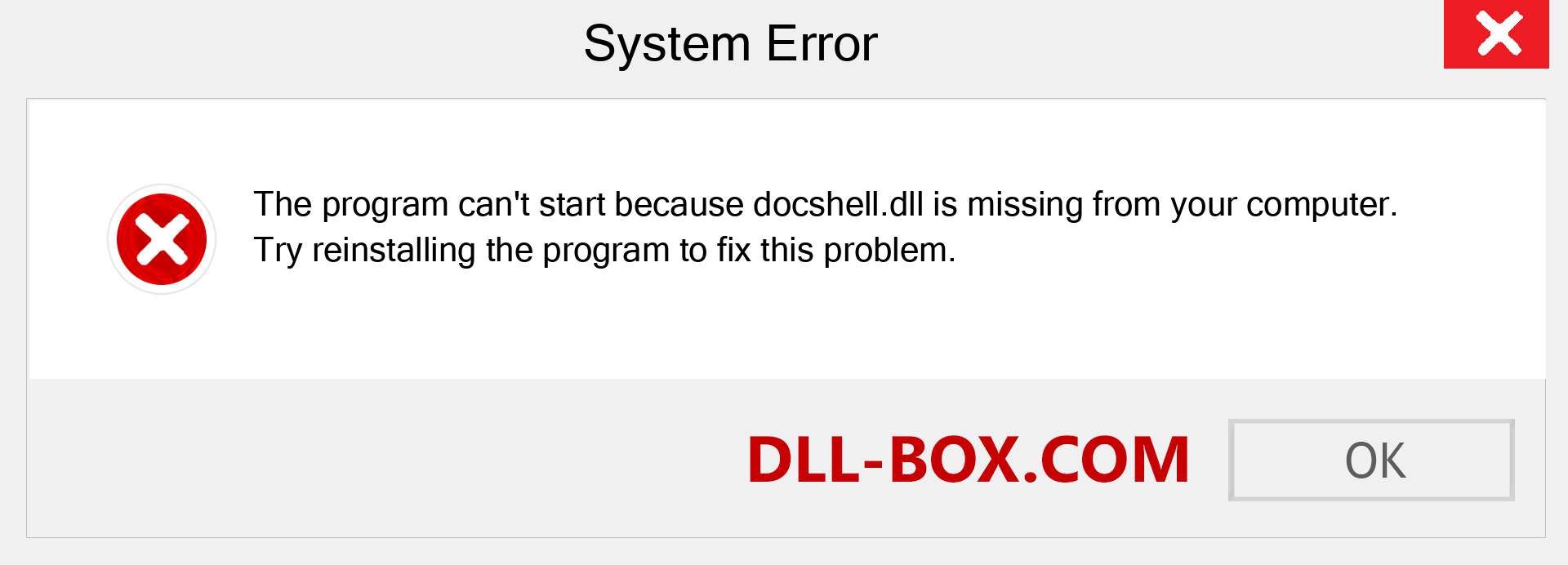 docshell.dll file is missing?. Download for Windows 7, 8, 10 - Fix  docshell dll Missing Error on Windows, photos, images